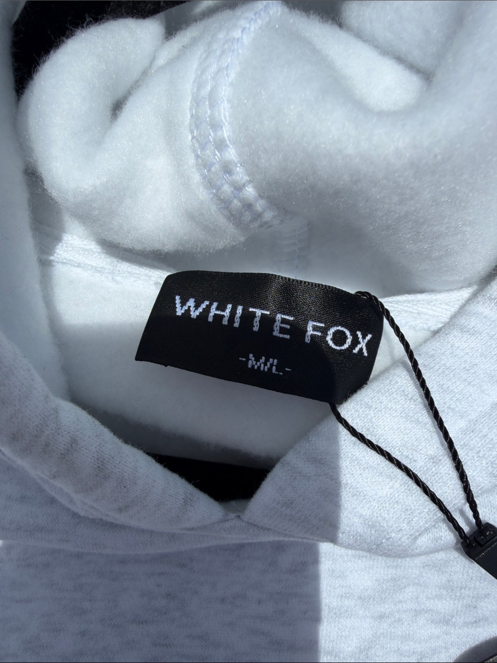 White Fox Boutique Gray Hoodie with Neon Coral Back Graphic - Picture 12 of 15
